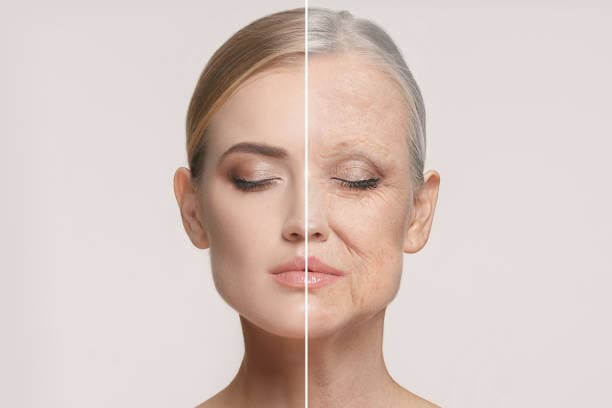 Before and after anti-aging treatment